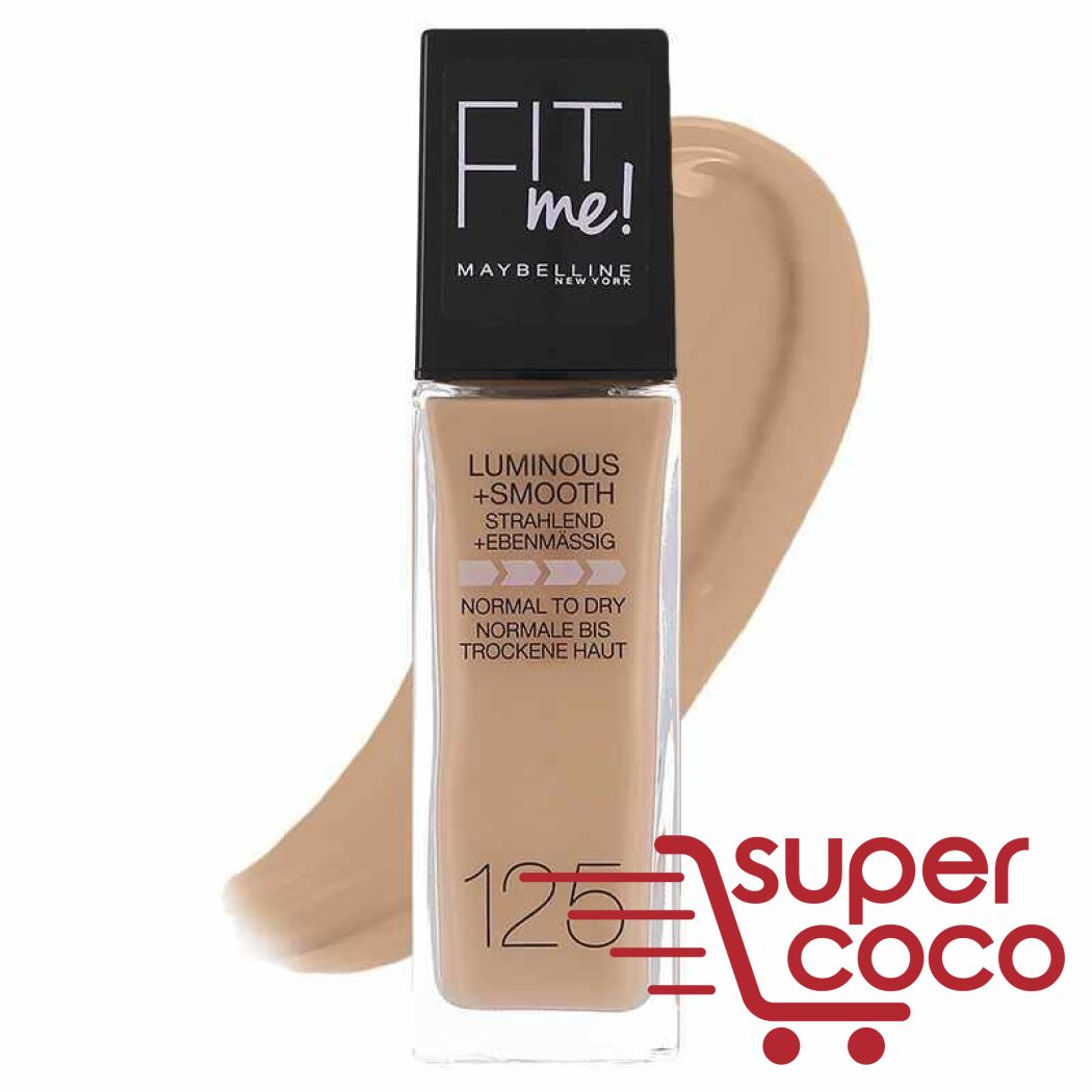 BASE MAYBELLINE FIT ME DEWY 125 NUDE BEIGE 30ML | Super Coco