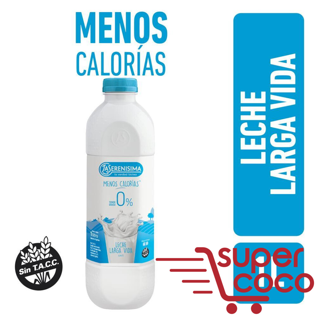 Leche La Serenisima Larga Vida Descremada 0 Botella 1l Super Coco 2108