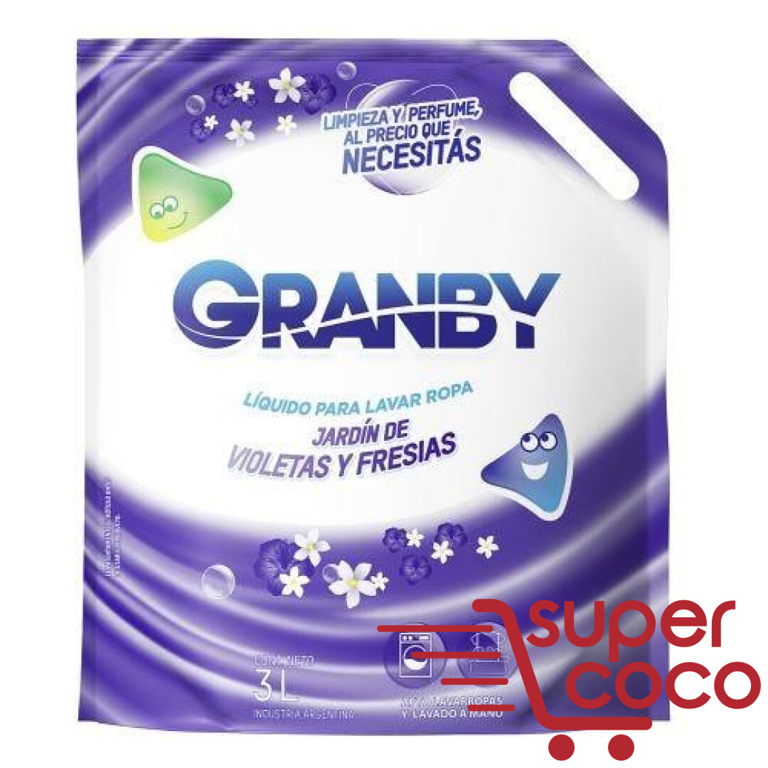 JABON LIQUIDO GRANBY VIOLETAS Y FRESIAS 3L | Super Coco